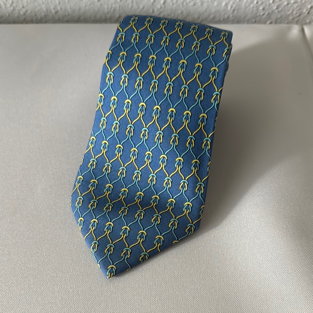 Hermes Nautical pattern Silk Tie